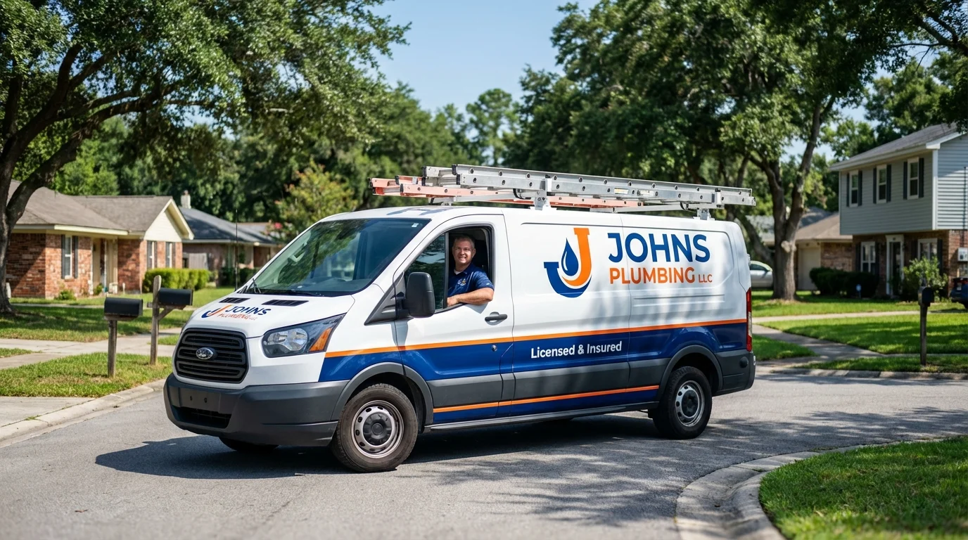 Johns Plumbing LLC service van in South Amboy, NJ