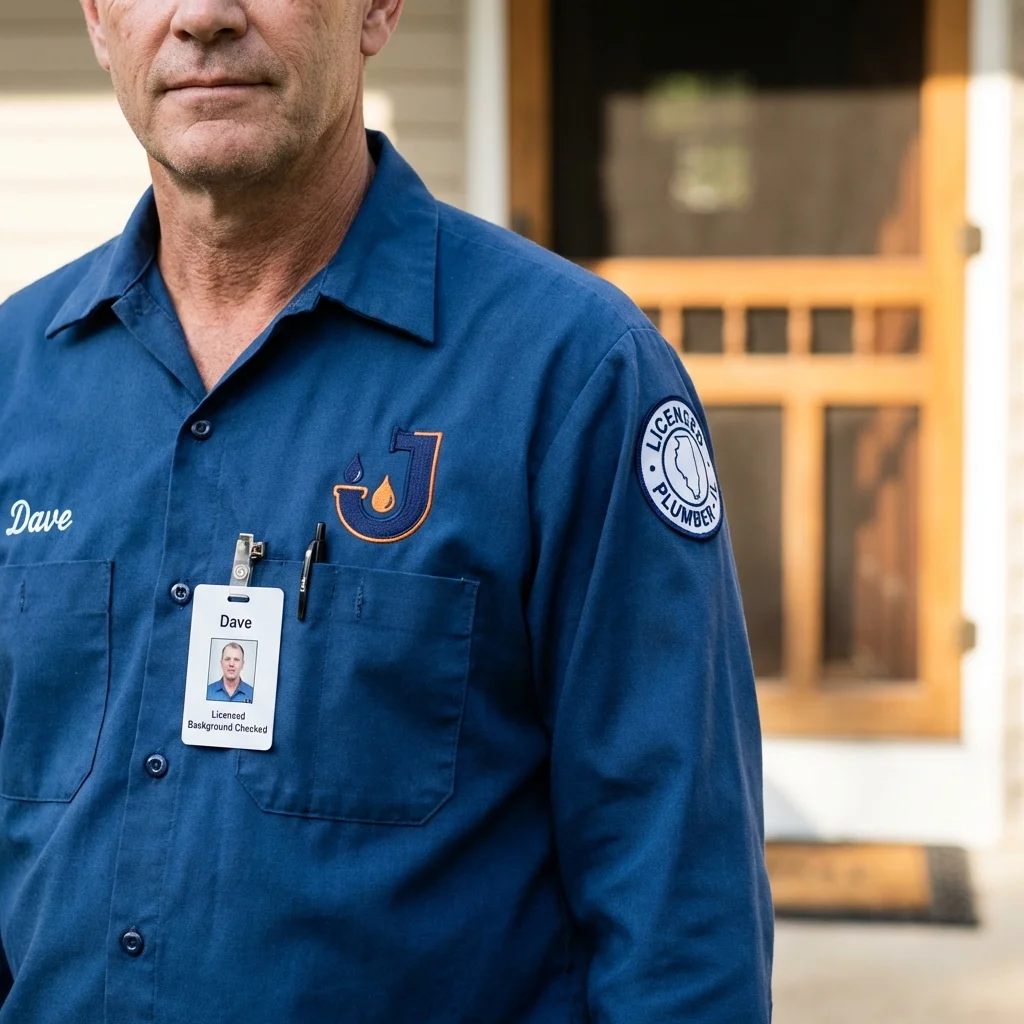 Licensed plumber showing ID badge in South Amboy, NJ