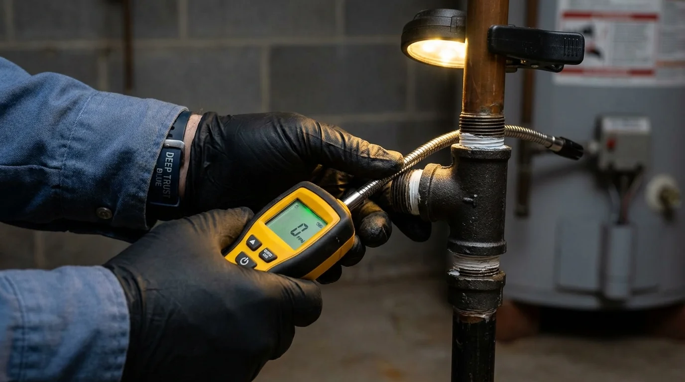 Gas leak detection with electronic sniffer by Johns Plumbing LLC in South Amboy