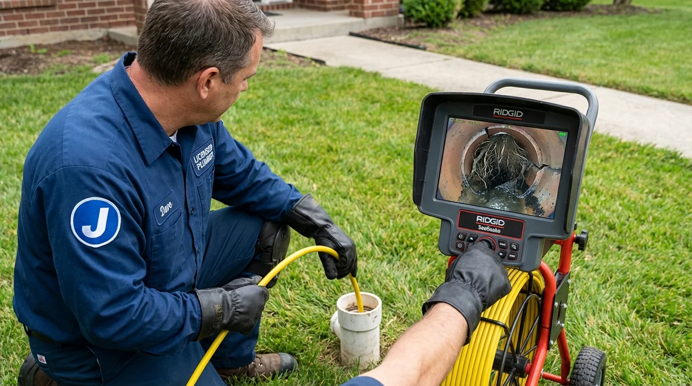 Sewer camera inspection being performed by Johns Plumbing LLC in South Amboy