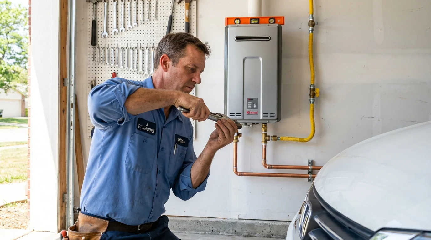 Tankless water heater installation by a Johns Plumbing LLC plumber in South Amboy